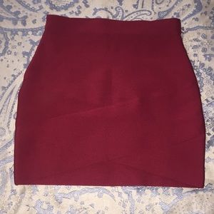 Burgundy bandage skirt